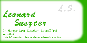 leonard suszter business card
